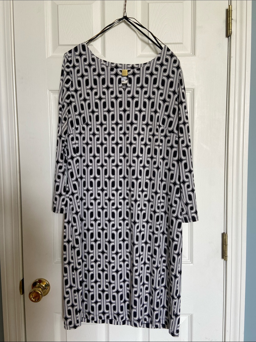 Laura Jeffries Black & White Geometric Shift Dress